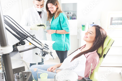 Young woman at dentist