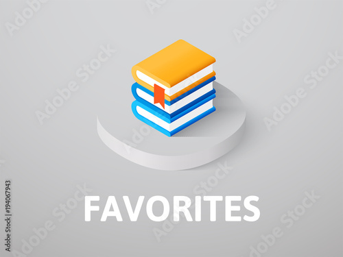 Favorites isometric icon, isolated on color background