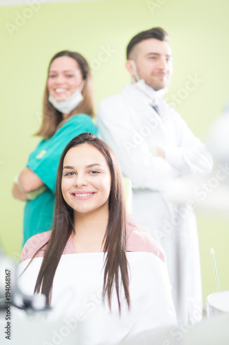 Young female patient at dentist