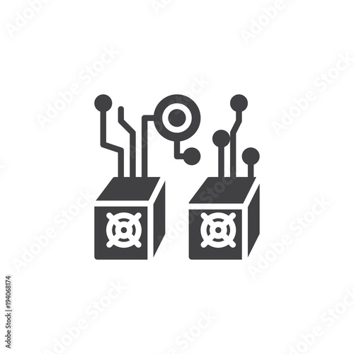 Crypto currency mining hardware vector icon. filled flat sign for mobile concept and web design. Digital electronics simple solid icon. Symbol, logo illustration. Pixel perfect vector graphics