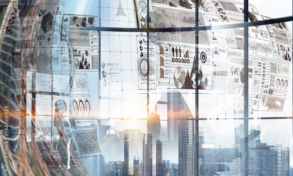 Fototapeta premium Modern business lifestyle. Mixed media