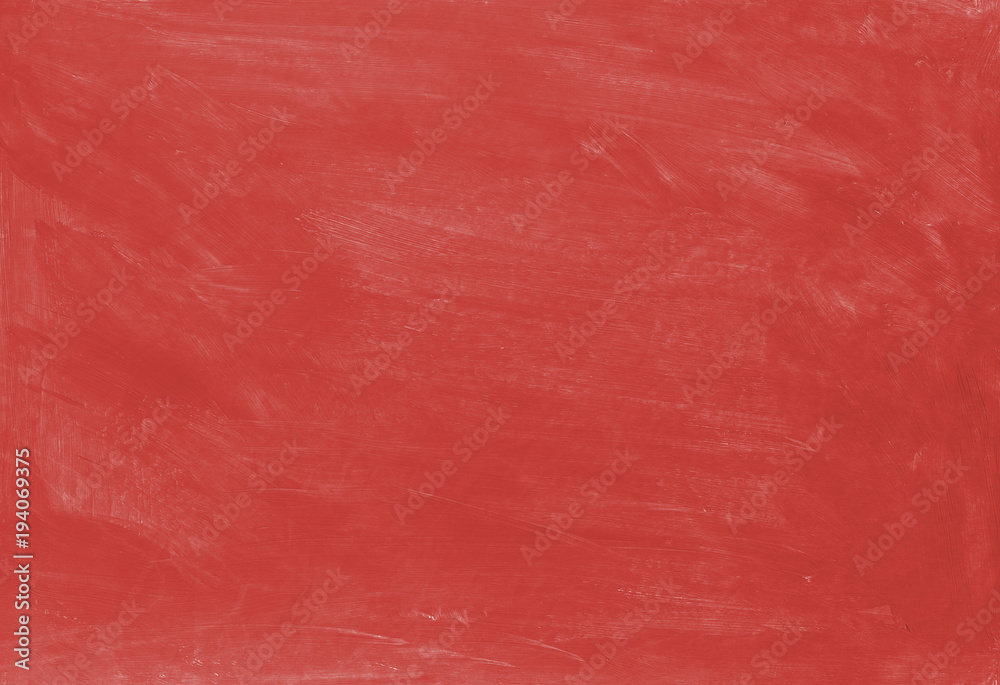 Fototapeta premium Red painted textured abstract background with brush strokes in gray and black shades.