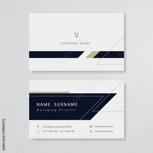 Clean design business card flat template vector