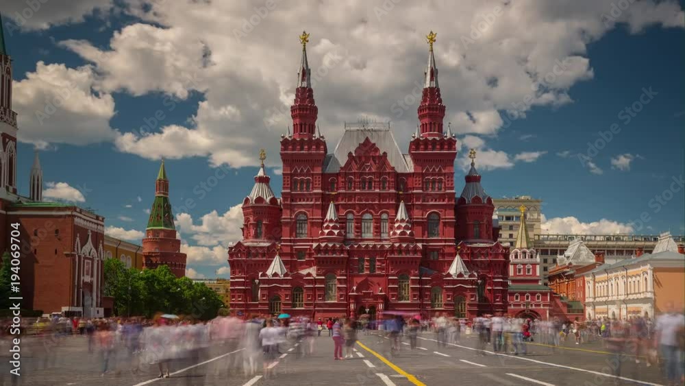 summer day moscow city red square panorama 4k timelapse russia
