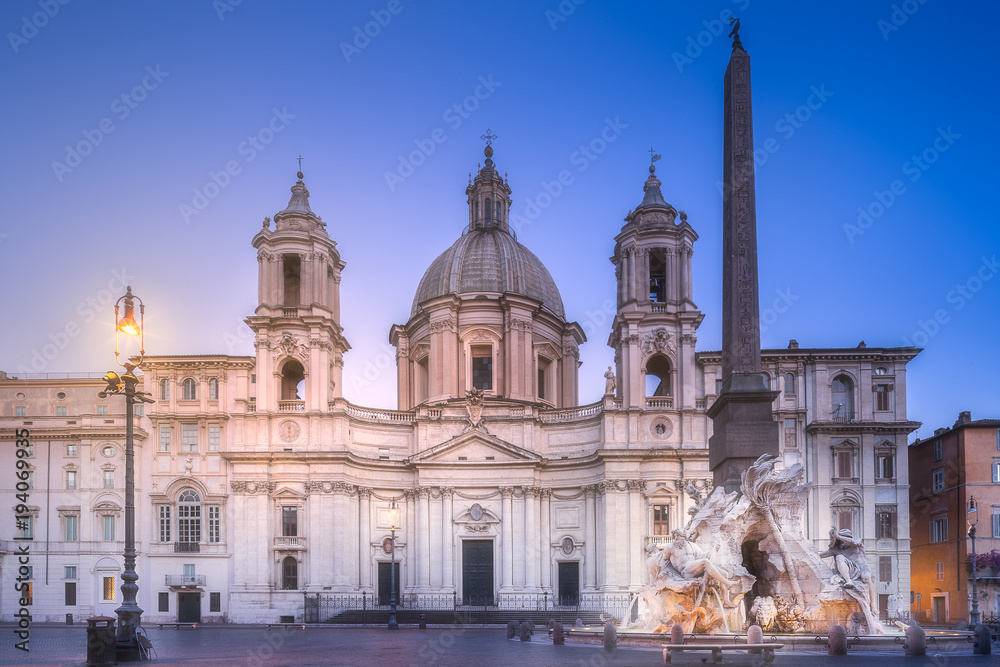 Fountain of Four Rivers and Navona square, Rome