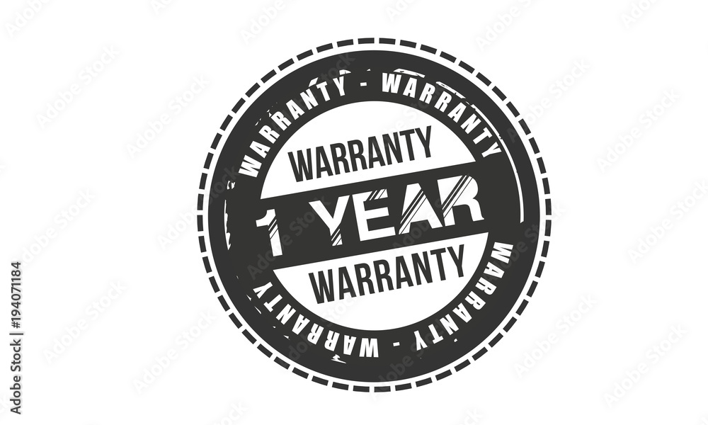 Fototapeta premium 1 years warranty icon vintage rubber stamp guarantee