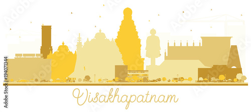 Visakhapatnam India City skyline golden silhouette. photo