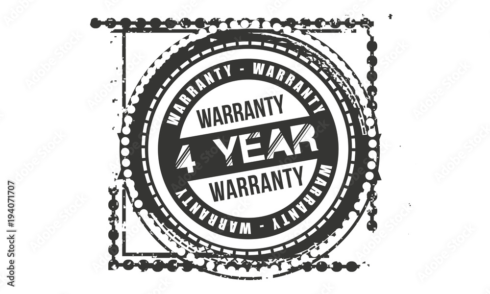 Fototapeta premium 4 years warranty icon vintage rubber stamp guarantee