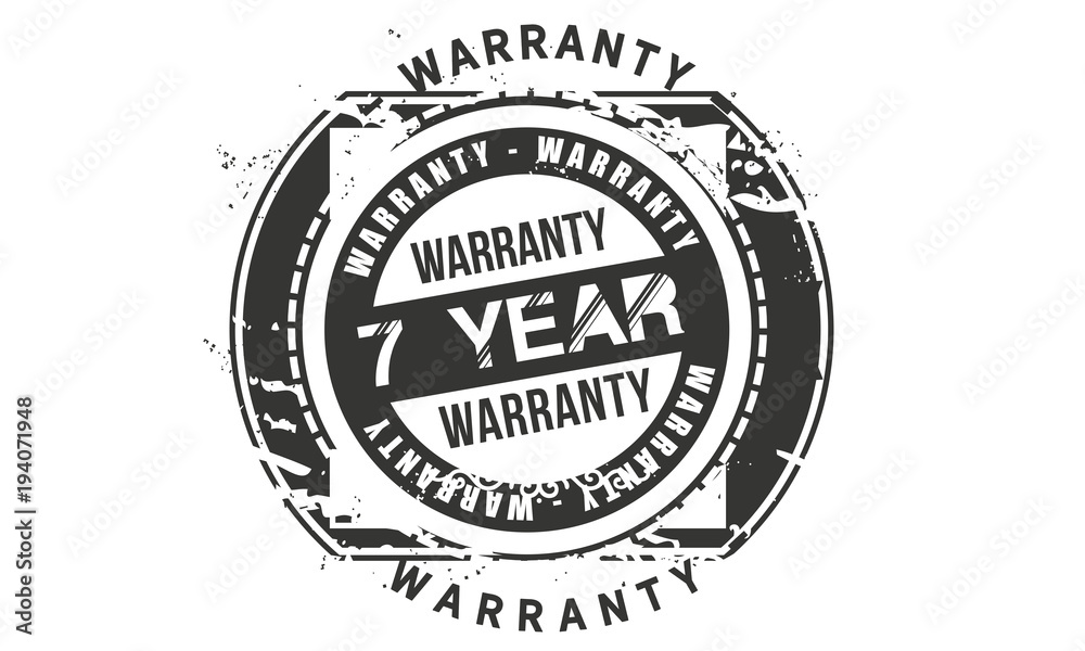 Fototapeta premium 7 years warranty icon vintage rubber stamp guarantee