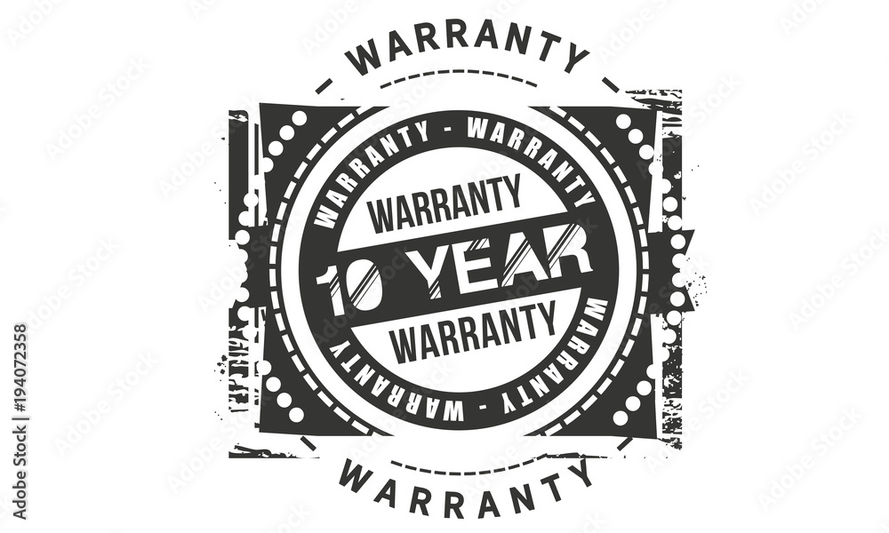 Fototapeta premium 10 years warranty icon vintage rubber stamp guarantee