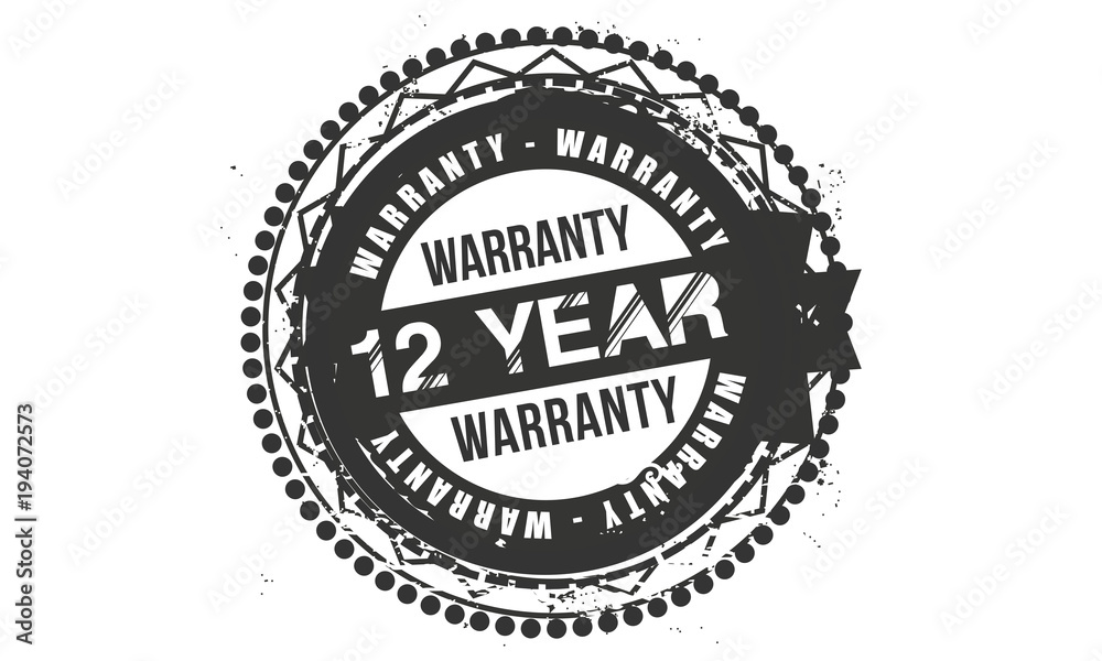 Fototapeta premium 12 years warranty icon vintage rubber stamp guarantee