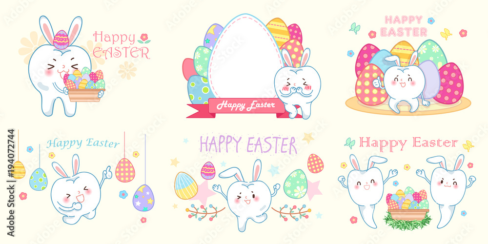 tooth with happy easter tooth with happy easter