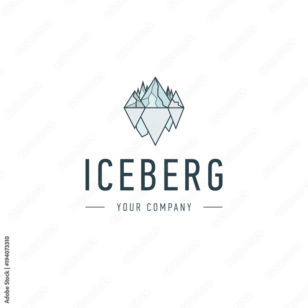 Iceberg triangle of cold mountain abstract and logo design or template hill business icon of company identity symbol concept. Iceberg, Iceberg triangle of cold mountain abstract and logo design or template hill business icon of company identity symbol concept. Iceberg,