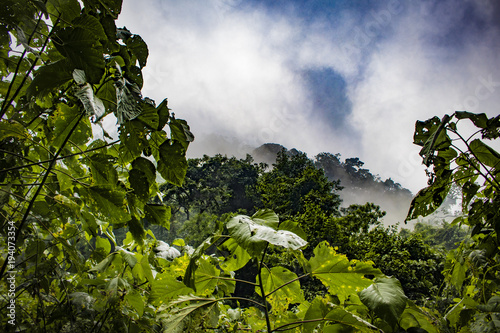 Clouds Rolling Along the Lush, Green Hills in the Rainforest of the Chocoyero-El Brujo Nature Reserve in Nicaragua photo