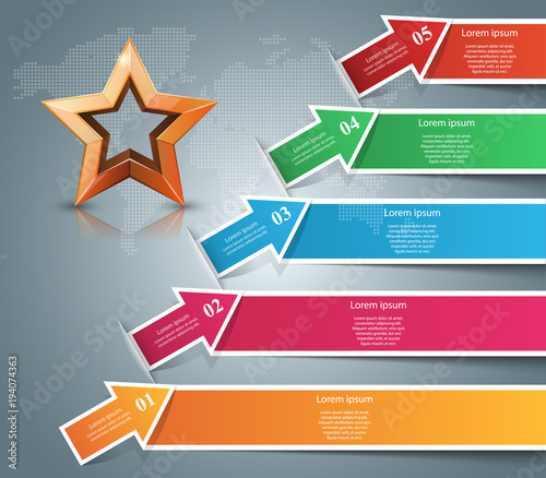 Star of the winner. Business infographic. Vector eps 10