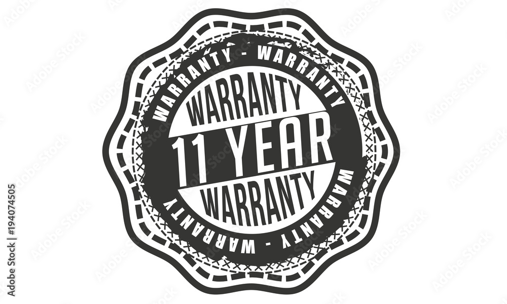 Fototapeta premium 11 years warranty icon vintage rubber stamp guarantee