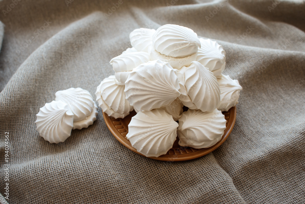 marshmallow in a plate marshmallow in a plate