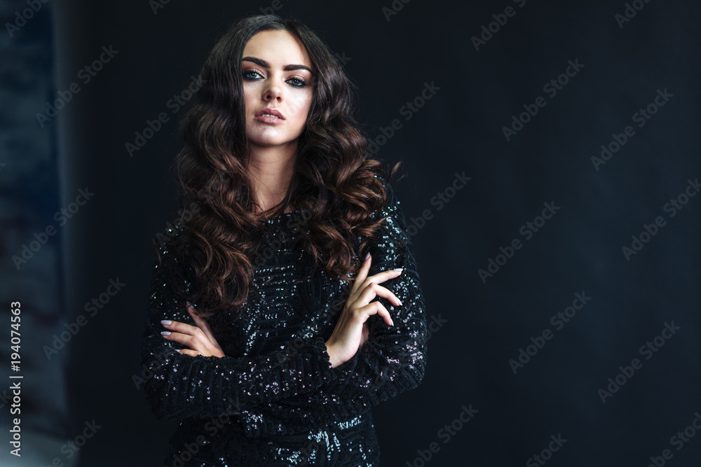 beautiful young woman with long curly hair beautiful young woman with long curly hair