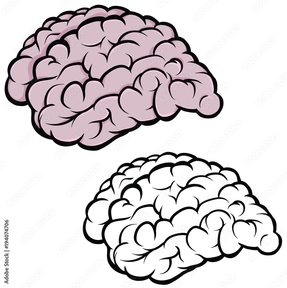 Brain silhouette vector icons Brain silhouette vector icons