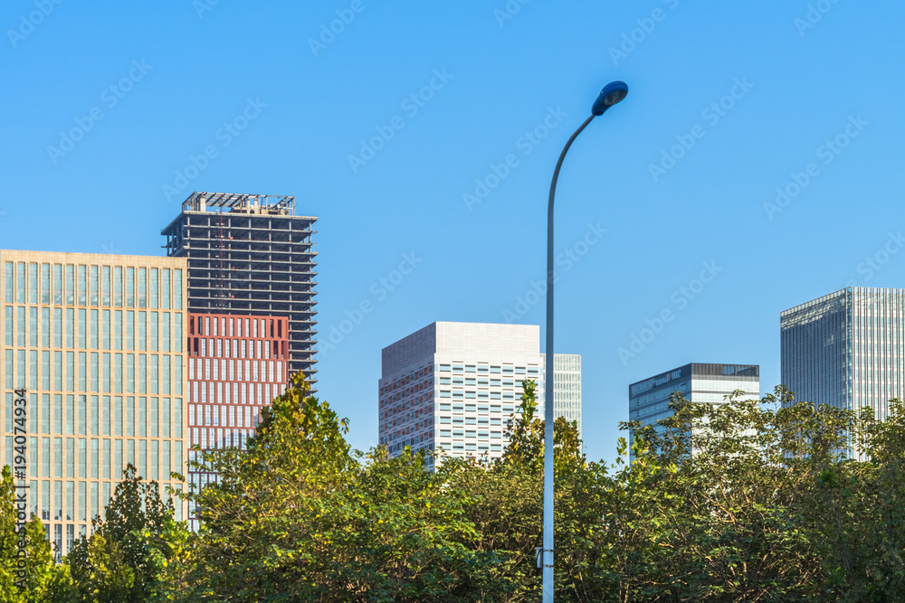 architectural complex against sky in downtown city, china