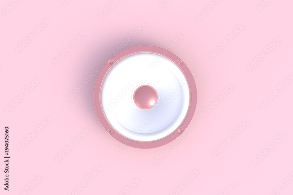 Sound speaker isolated on a pink background, 3D rendering Sound speaker isolated on a pink background, 3D rendering
