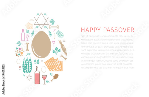 Passover seder banner. Vector illustration.