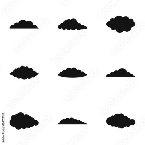 Smoke icons set. Simple set of 9 smoke vector icons for web isolated on white background