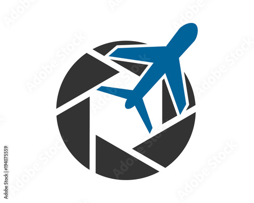 airplane camera lens airplane airways airline airport flight image vector icon