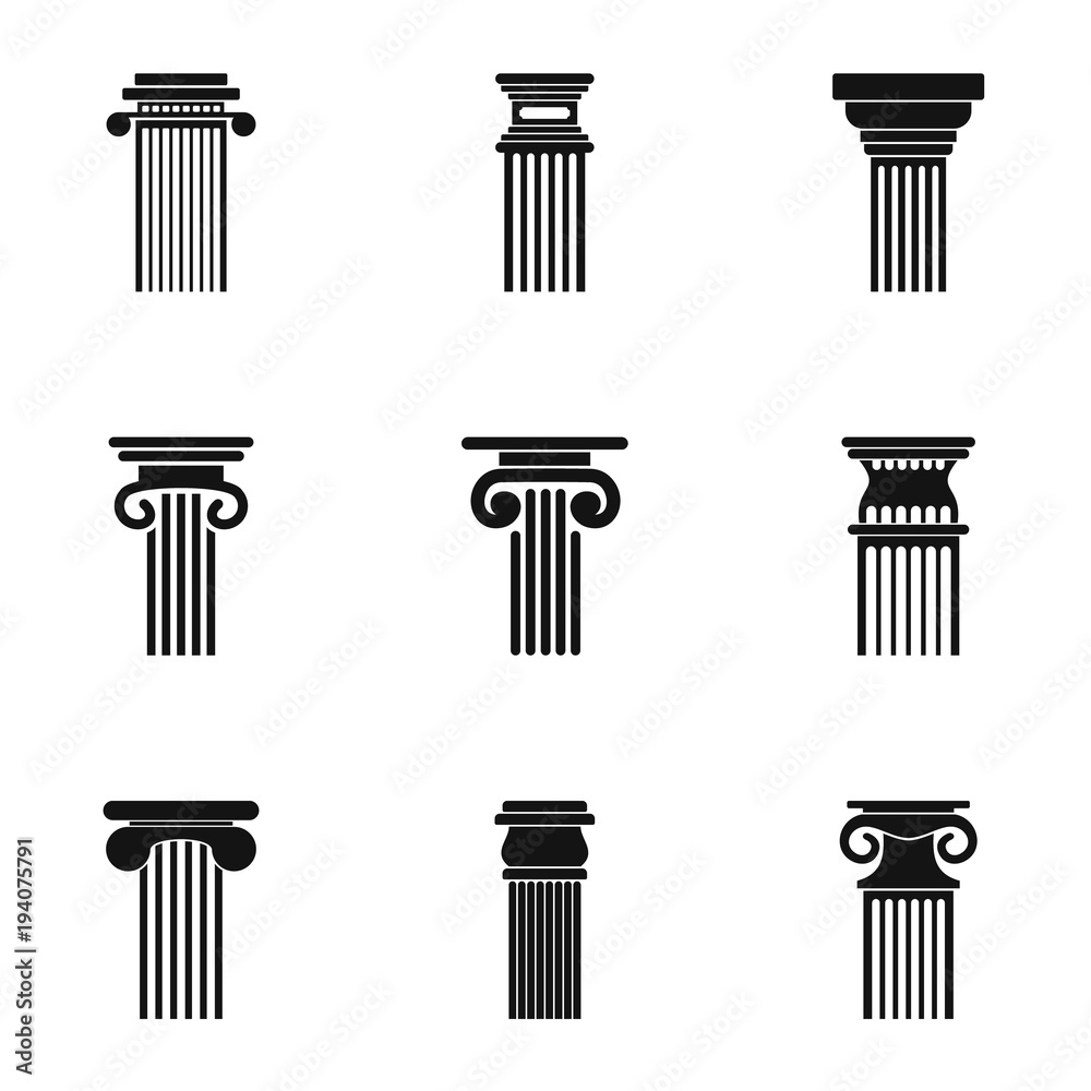 Pole icons set. Simple set of 9 pole vector icons for web isolated on white background Pole icons set. Simple set of 9 pole vector icons for web isolated on white background