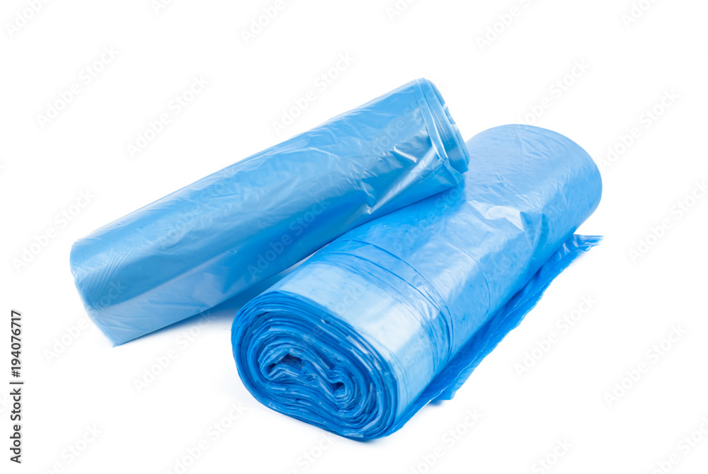 roll of plastic garbage bags isolated on white background roll of plastic garbage bags isolated on white background
