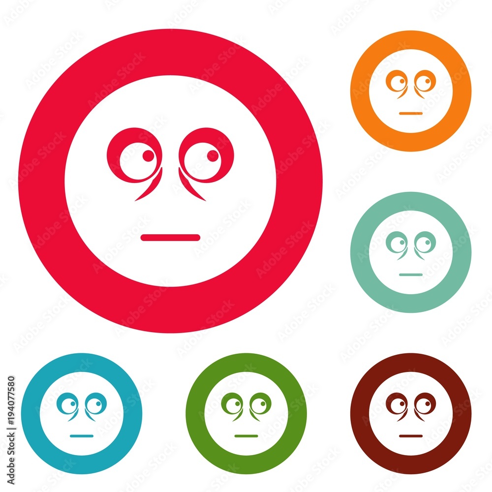 Smile icons circle set vector isolated on white background Smile icons circle set vector isolated on white background