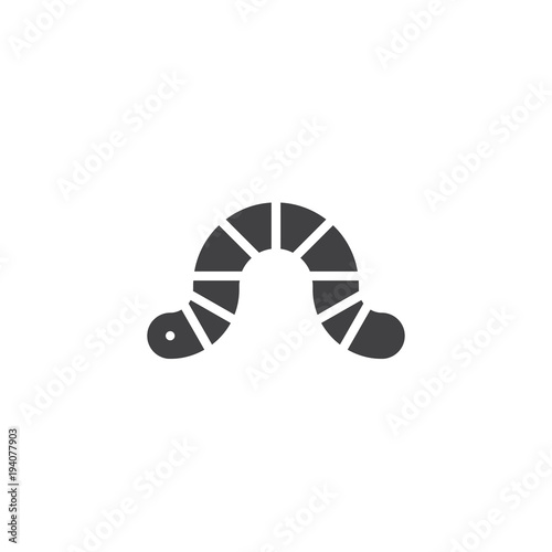 Worm vector icon. filled flat sign for mobile concept and web design. Earthworm simple solid icon. Caterpillar symbol, logo illustration. Pixel perfect vector graphics