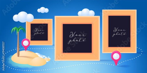 Collage of photo frames vector illustration