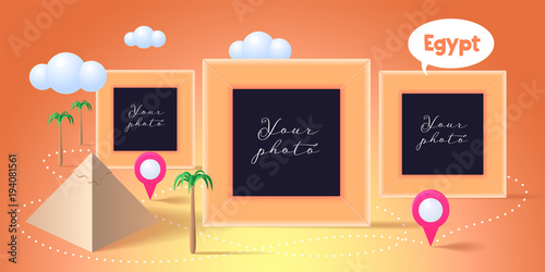 Collage of photo frames vector illustration