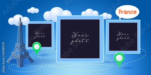 Collage of photo frames vector illustration