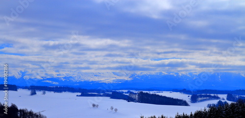 Winter scenery in Hokkaido - snowy field