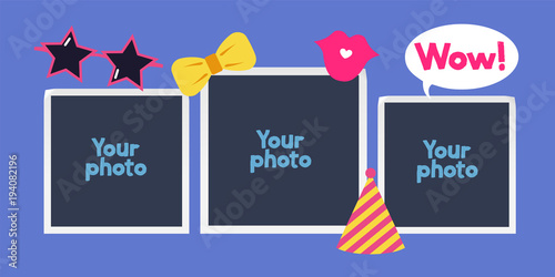 Collage of photo framesvector illustration