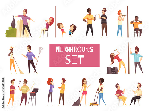 Neighbors Cartoon Set