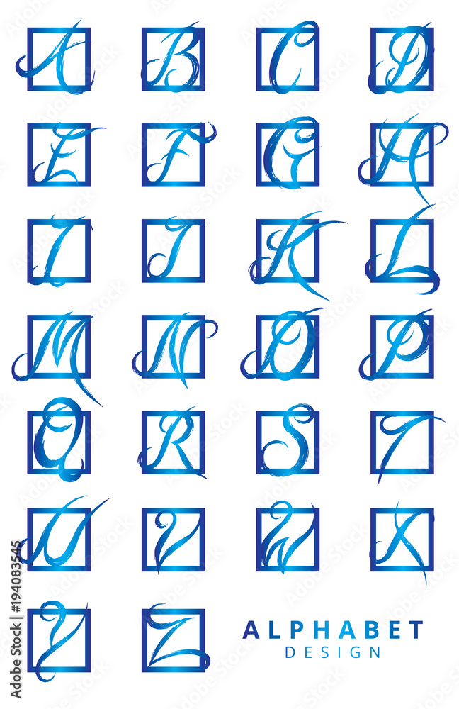 Alphabet Modern Design with different style.