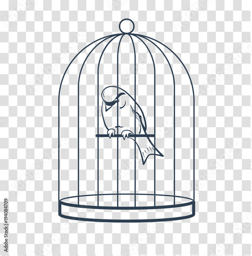 bird in a cage silhouette