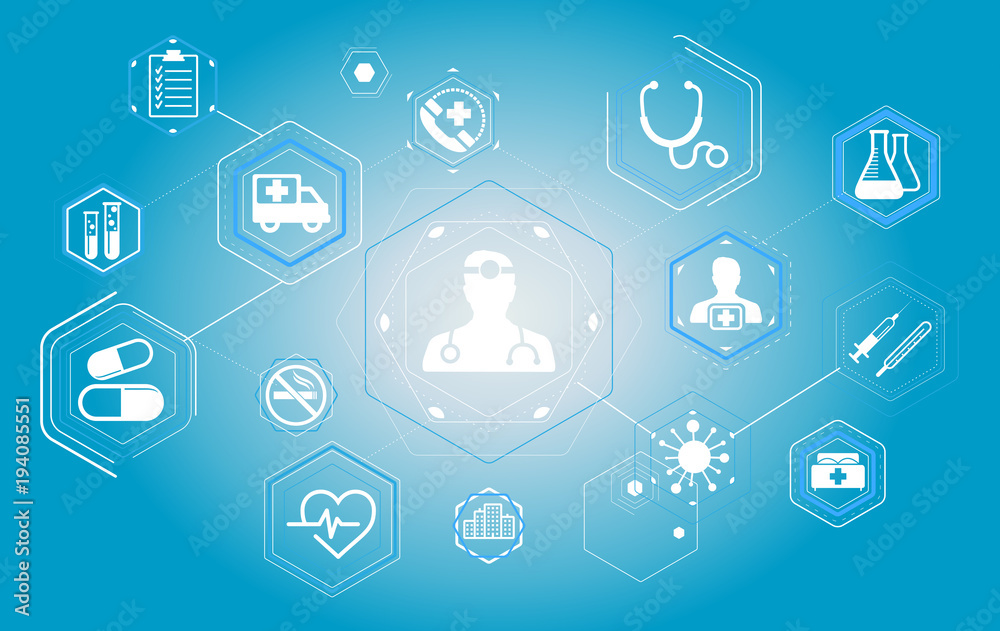Naklejka premium Healthcare modern flat interface vector