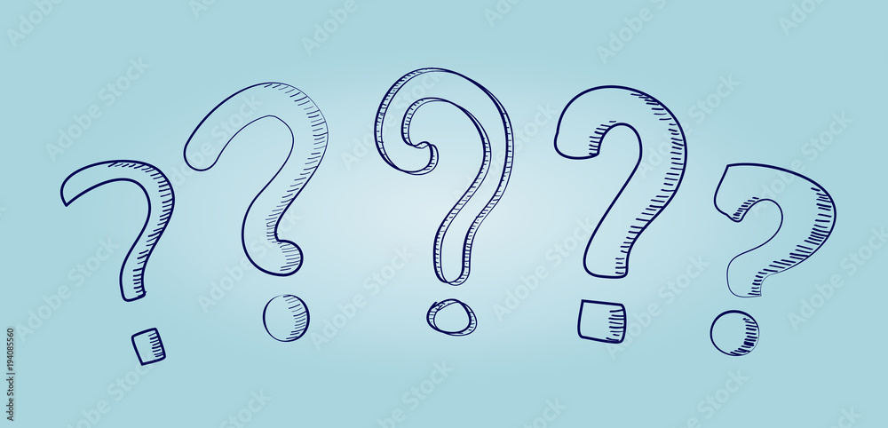 Obraz premium Hand drawn question marks vector