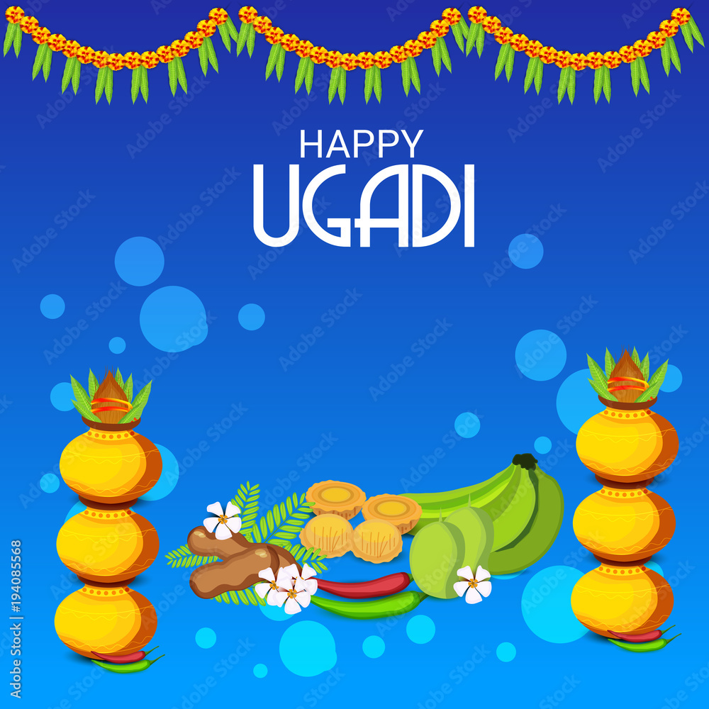 Fototapeta premium Happy Ugadi (Hindu New Year).