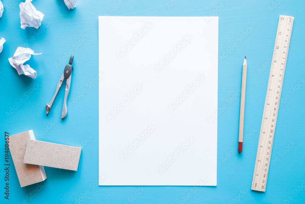 Architecture Drawingswith Pencil And Ruler Stock Photo - Download