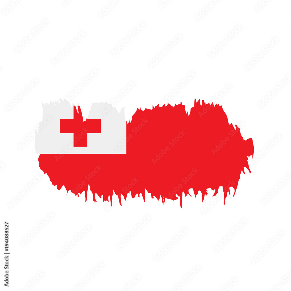 Obraz premium Tonga flag, vector illustration