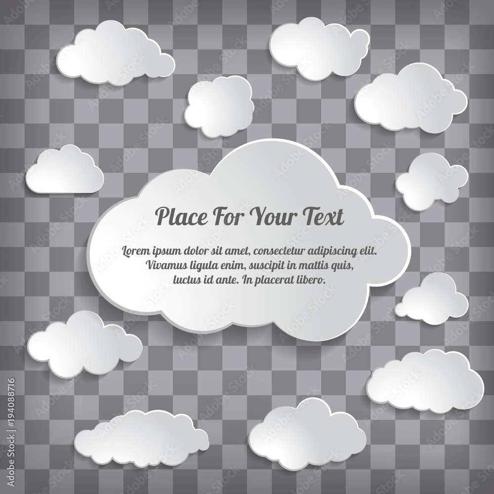 Abstract Creative concept vector clouds collection on a chequered background