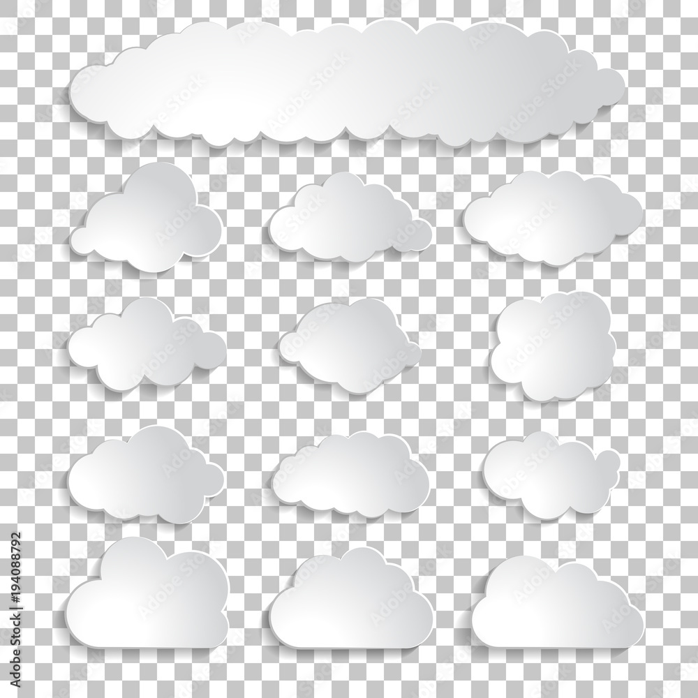 Vector illustration of clouds set on a chequered background Vector illustration of clouds set on a chequered background
