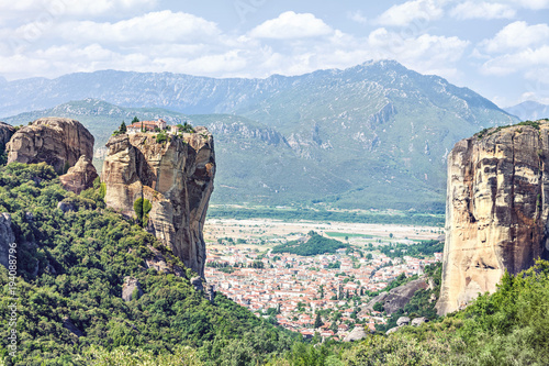 View of Holy Trinity Monastery (Agia Triada). Meteora monasteries, Greece.