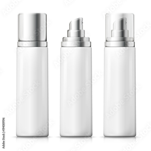 Vector set - 3d realistic white spray bottles.