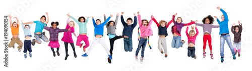 Kids jumping isolated © Luis Louro
